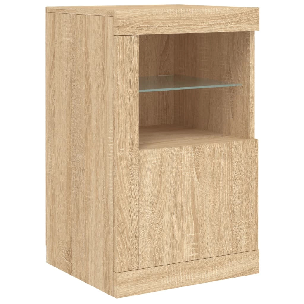 Buffet credenza cassettiera armadio mobile contenitore organizer per cucina soggiorno salotto con luci LED Sonoma 163 x 37 x 67 cm marrone 02_0029944