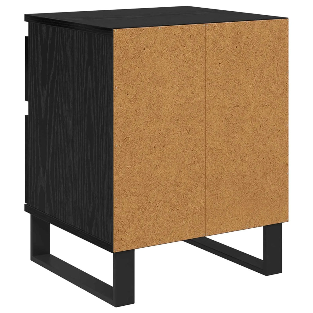 Set di 2 Comodini | Armadio da Notte | Mobiletto da notte con cassetto Rovere Nero 40 x 35 x 50 cm