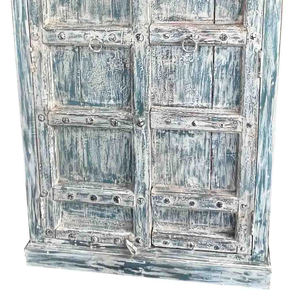 Cestello in legno fatto a mano blu 107x42x192h