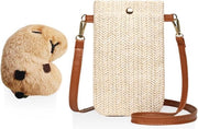 Borsa per spalle bianca con hanger e cinturino lungo - Tasca verticale per cellulare laterale per donne - Unico modello.