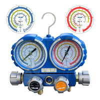 GRUPPO MANOMETRICO ANALOGICO A 4 VIE PER CONDIZIONAMENTO R32-R410A-R407C-R134A IN VALIGETTA - R32 -R410A -R134A -R404A  - GER