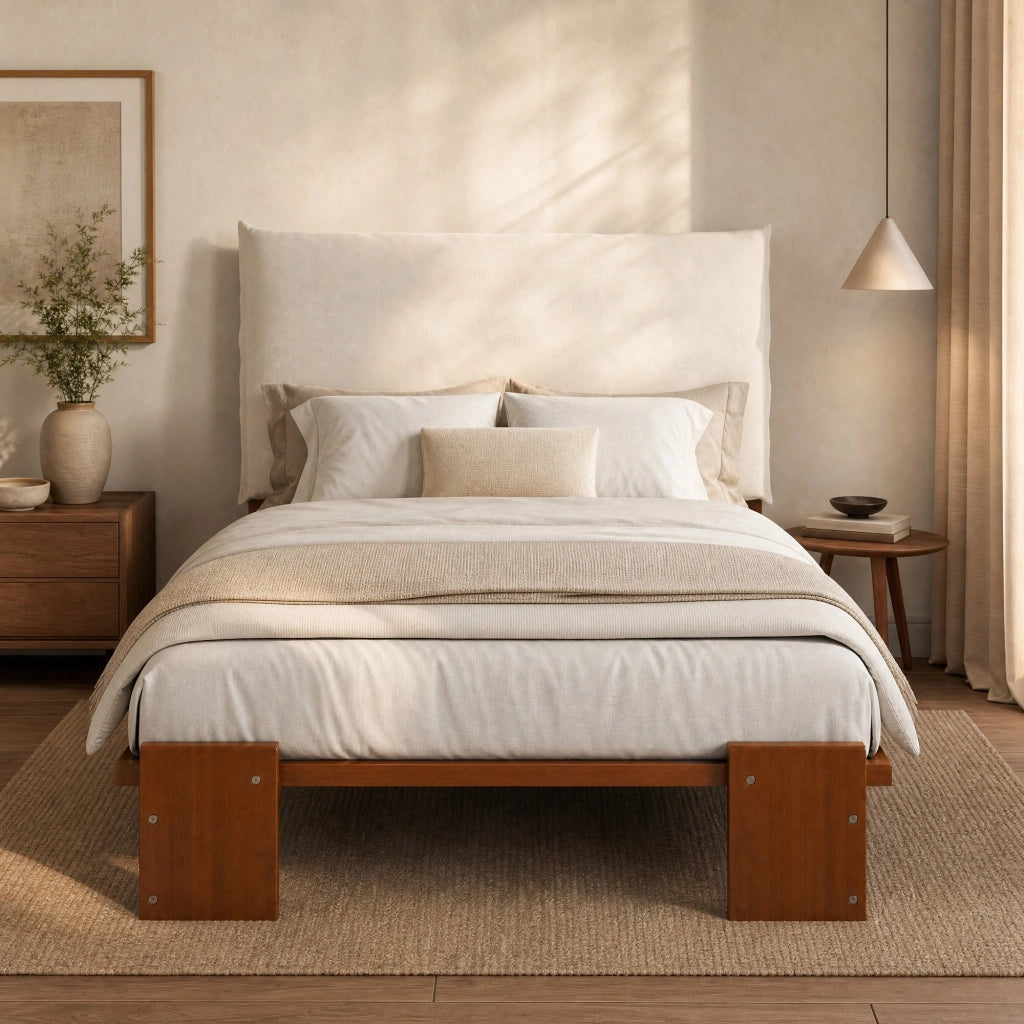 LETTO Imbottito 90x200 cm Marrone con schienale imbottito