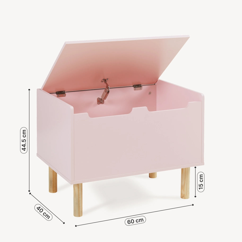 Baule per Giocattoli Virer Cassapanca per Cameretta 60 x 40 x 45 cm - Rosa [en.casa]