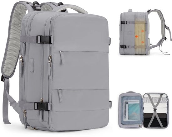 Zaino da Viaggio Grande per Donna, Borsa a Mano, Zaino da Campeggio Impermeabile, Zaino da Sport All-Weather, Zaino da Giorno Pratico, Zaino da Scuola con Porta Laptop e Porta Scarpe, 35,5 cm, Verde Oliva