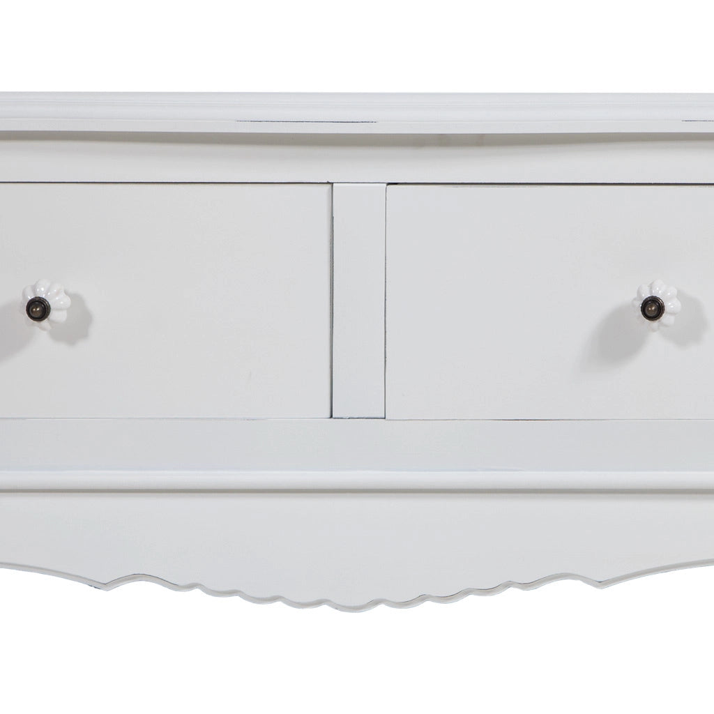 Mobile basso in legno con laccatura bianca 92x52x41