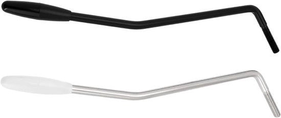 Arco Vibrato per Chitarra - Manico Vibrato - Accessorio Vibrato - Arco Tremolo per Chitarre Elettriche - 5.0mm Viti a Filo - Barra Vibrato - 2 pezzi (Nero e Argento)
