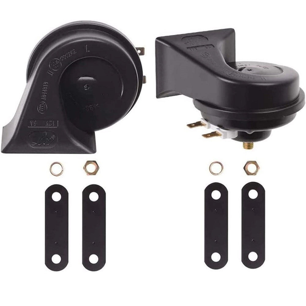 Trade Shop - Kit 2 Pz Doppio Tono Clacson Corno Di Segnalazione Universale Auto Camion Moto -