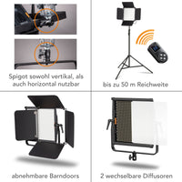 LED Niova 100-F Pro 100 W bi-color area light con treppiede per lampada, luce video dimmerabile, luce da studio con luce morbida, luce fotografica con telecomando