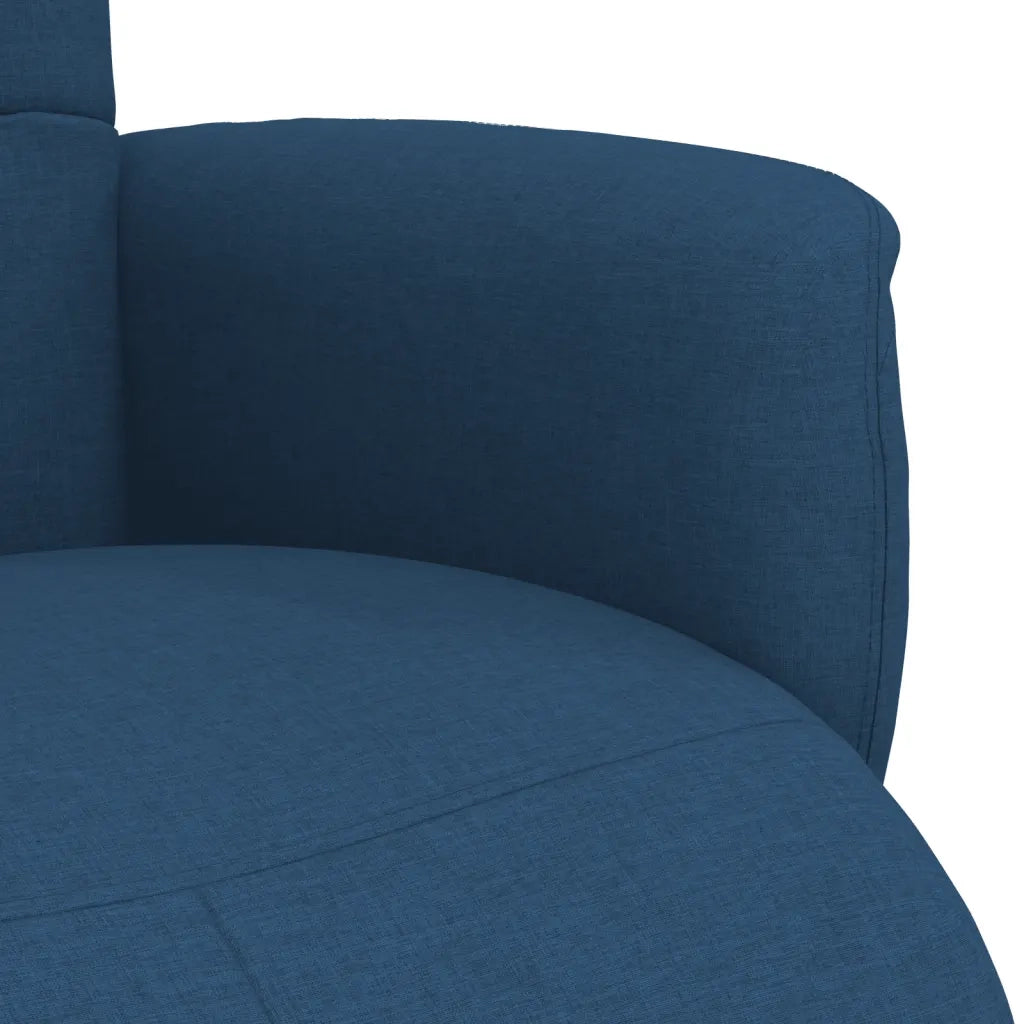 Poltrona Reclinabile con Poggiapiedi Blu in Tessuto