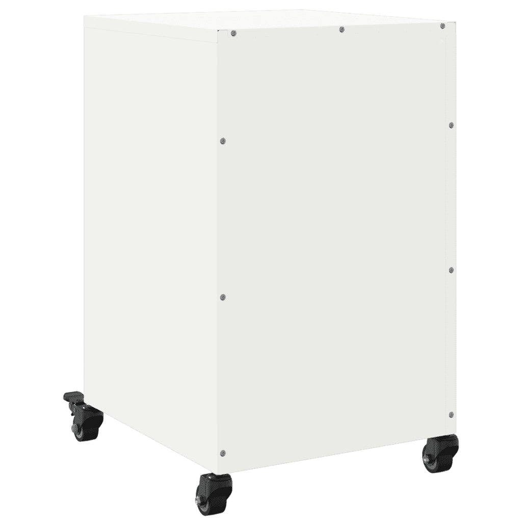 Comodino | Armadio da Notte | Mobiletto da notte Bianco 36x39x59 cm in Acciaio