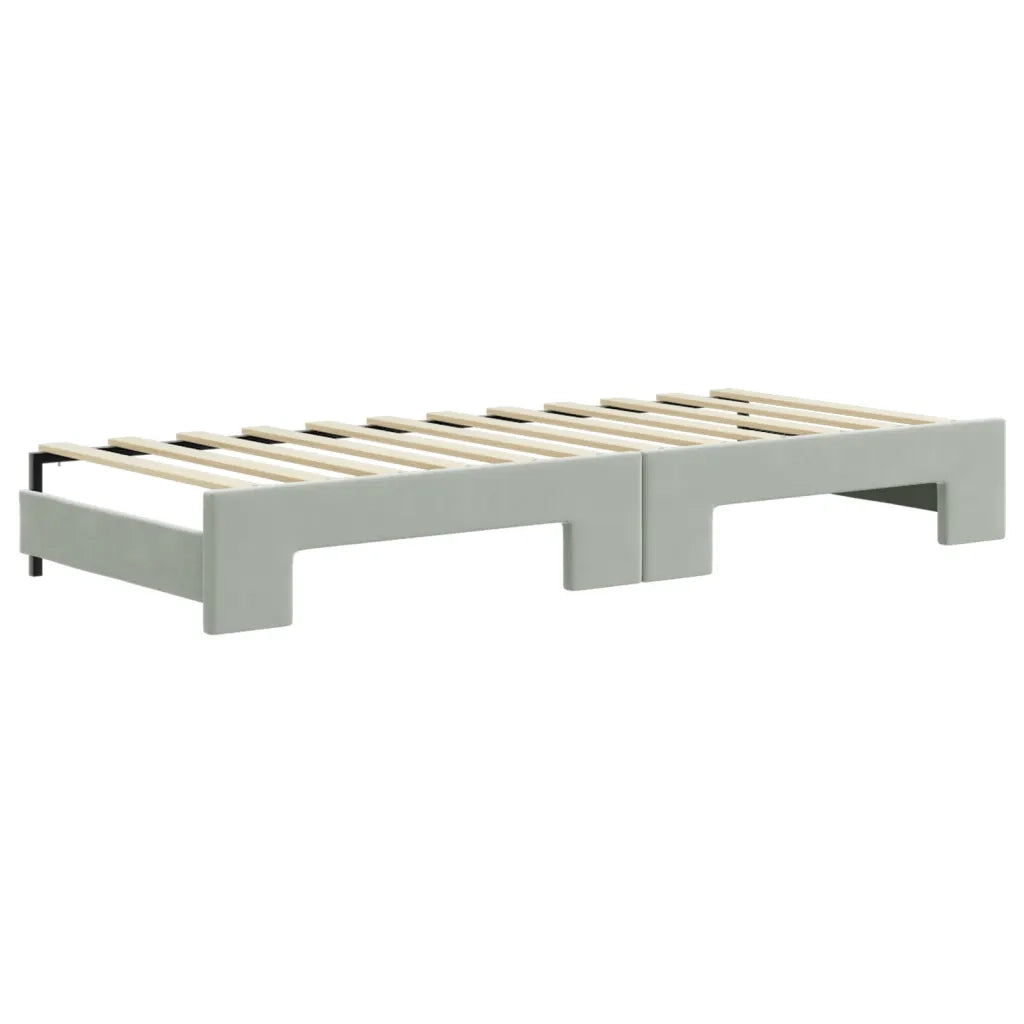 Divano Letto Estraibile Materassi Grigio Chiaro 80x200 Velluto 3196946
