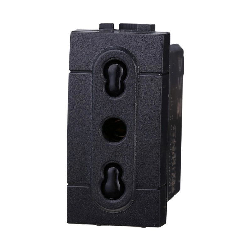 Presa Bipasso Bivalente 2P+T 10/16A Colore Nero Compatibile Con Bticino Living International