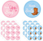 Etichette per rivelazione del sesso 54 pezzi - Etichette rotonde 5 cm - Etichette baby shower rosa/blu - Decorazioni per giochi - Etichette per album e buste - Qualità premium - Etichette per baby shower