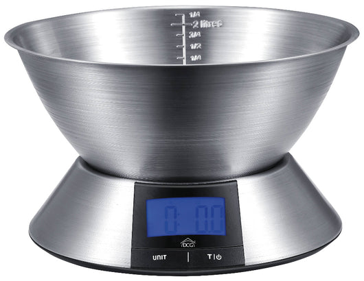 Dcg BILANCIA DA CUCINA ELETTRONICA CON CORPO E CIOTOLA IN ACCIAIO INOX Portata kg. 5