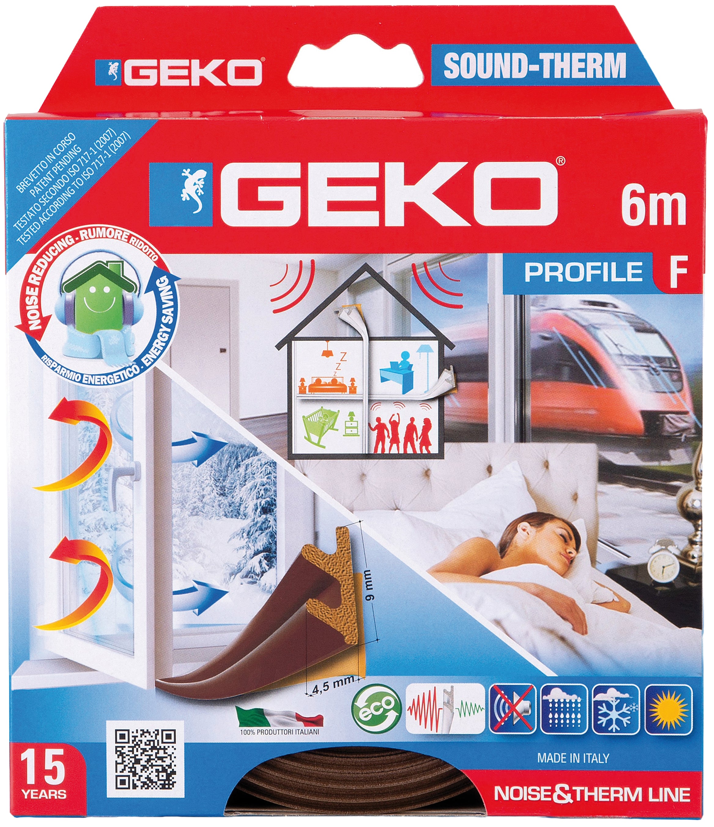 GUARNIZIONE ADESIVA ISOLAMENTO TERMICO E ACUSTICO MT.6 MARRONE