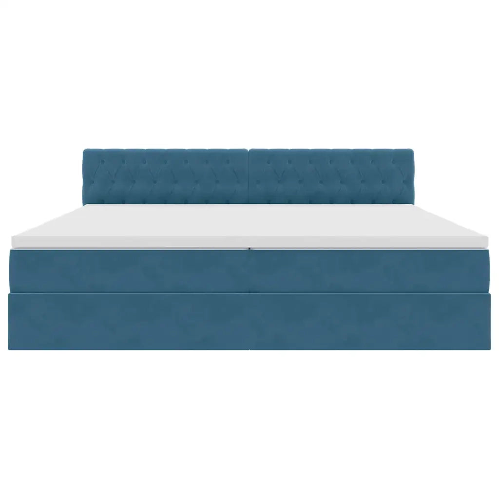 Letto con contenitore LED e materasso Blu Scuro 200 x 200 cm