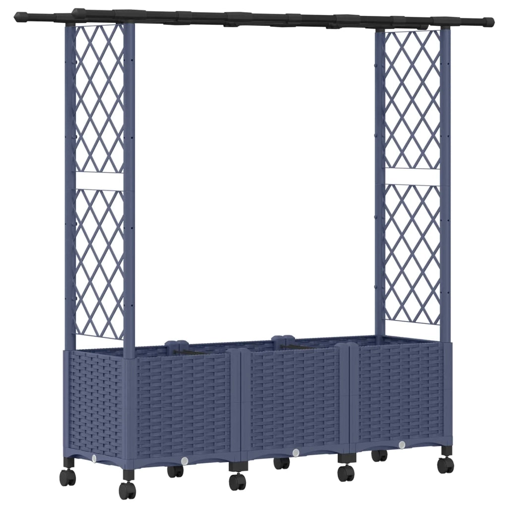 Letto Rialzato con Griglia e Tetto Grigio 162,5 x 40 x 142 cm 3423118