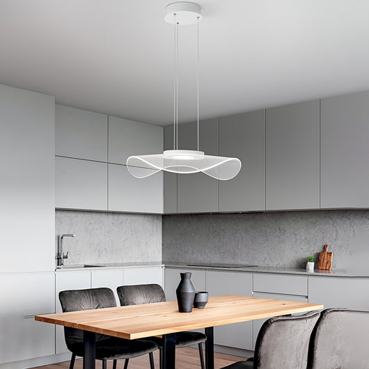 Sospensione Moderna Medusa Metallo Bianco Acrilico Led 30W 3000K