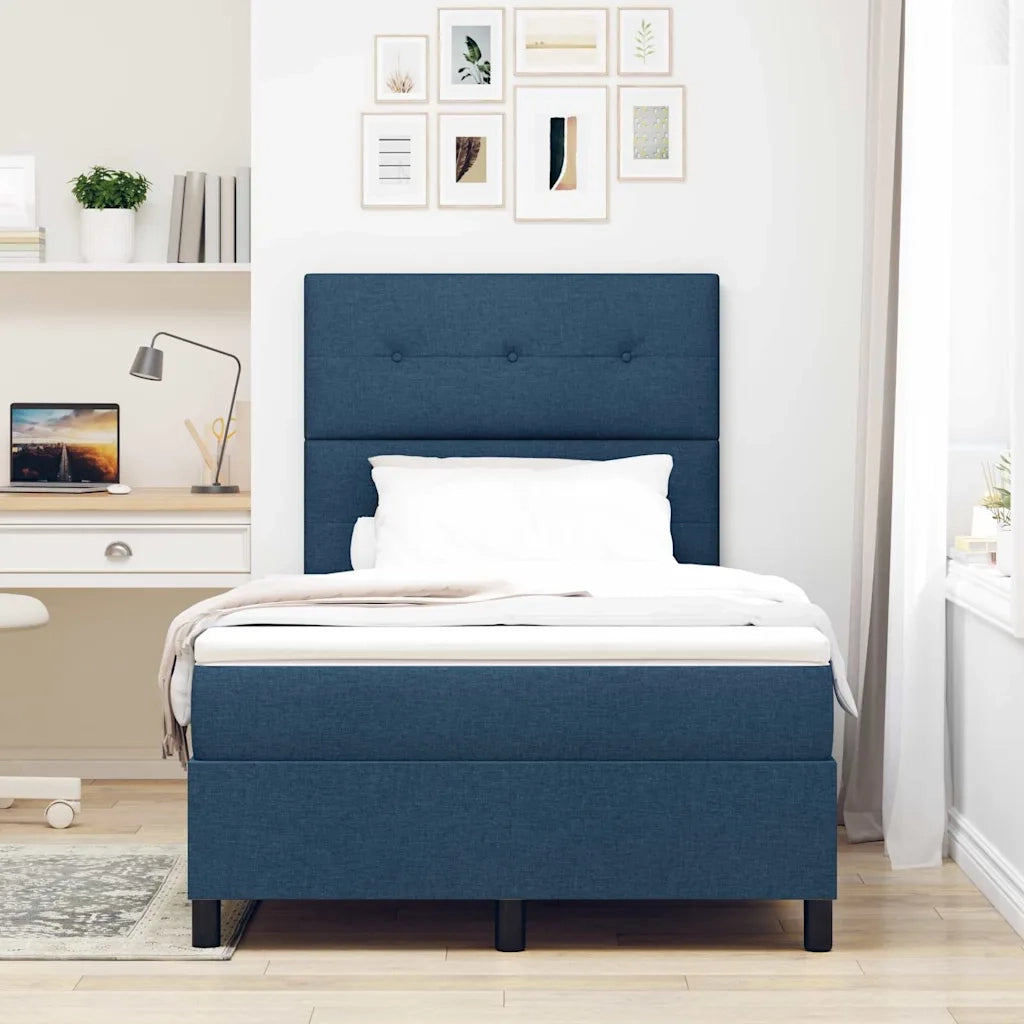 Letto a molle con materasso con led Blu 120 x 200 cm Tessuto