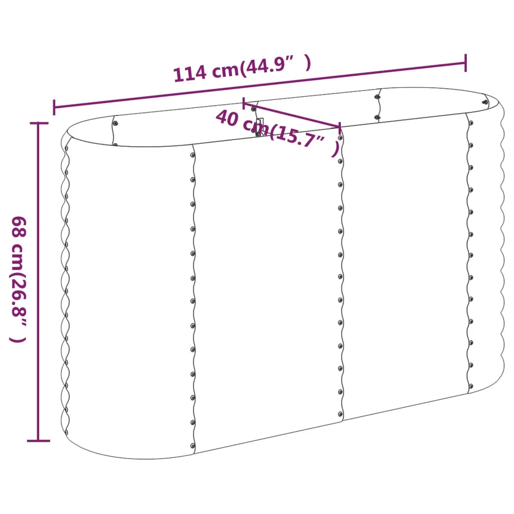 Letto Giardino Acciaio Verniciato a Polvere 114x40x68cm Marrone