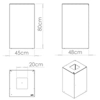 Contenitore per Raccolta Differenziata Capacità 100 L con Etichette 45x50x80 cm in Acciaio Verniciato Bianco