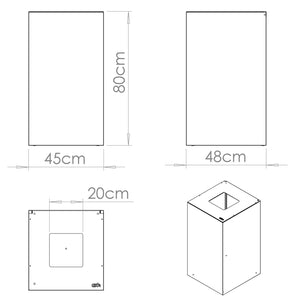 Contenitore per Raccolta Differenziata Capacità 100 L con Etichette 45x50x80 cm in Acciaio Verniciato Bianco