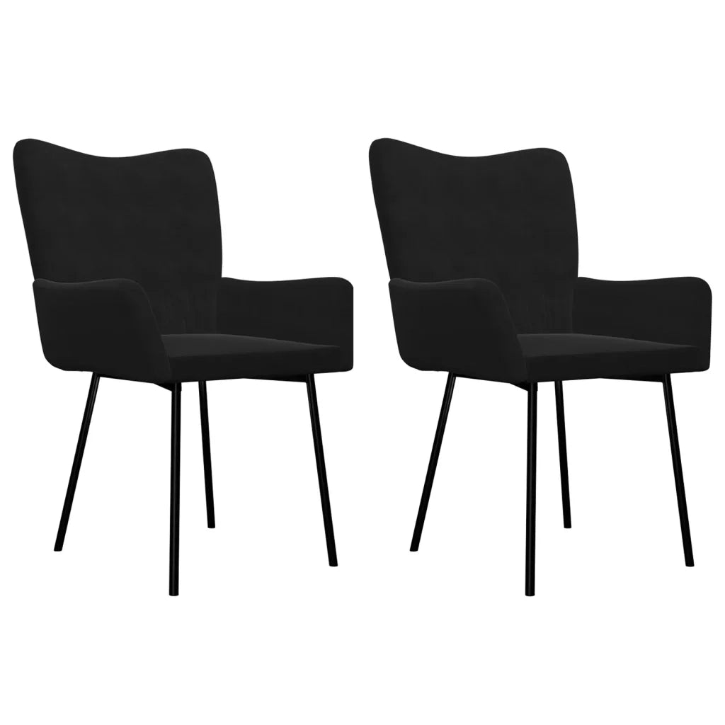 Sedie da Pranzo 2 pz Nere in Velluto 344804