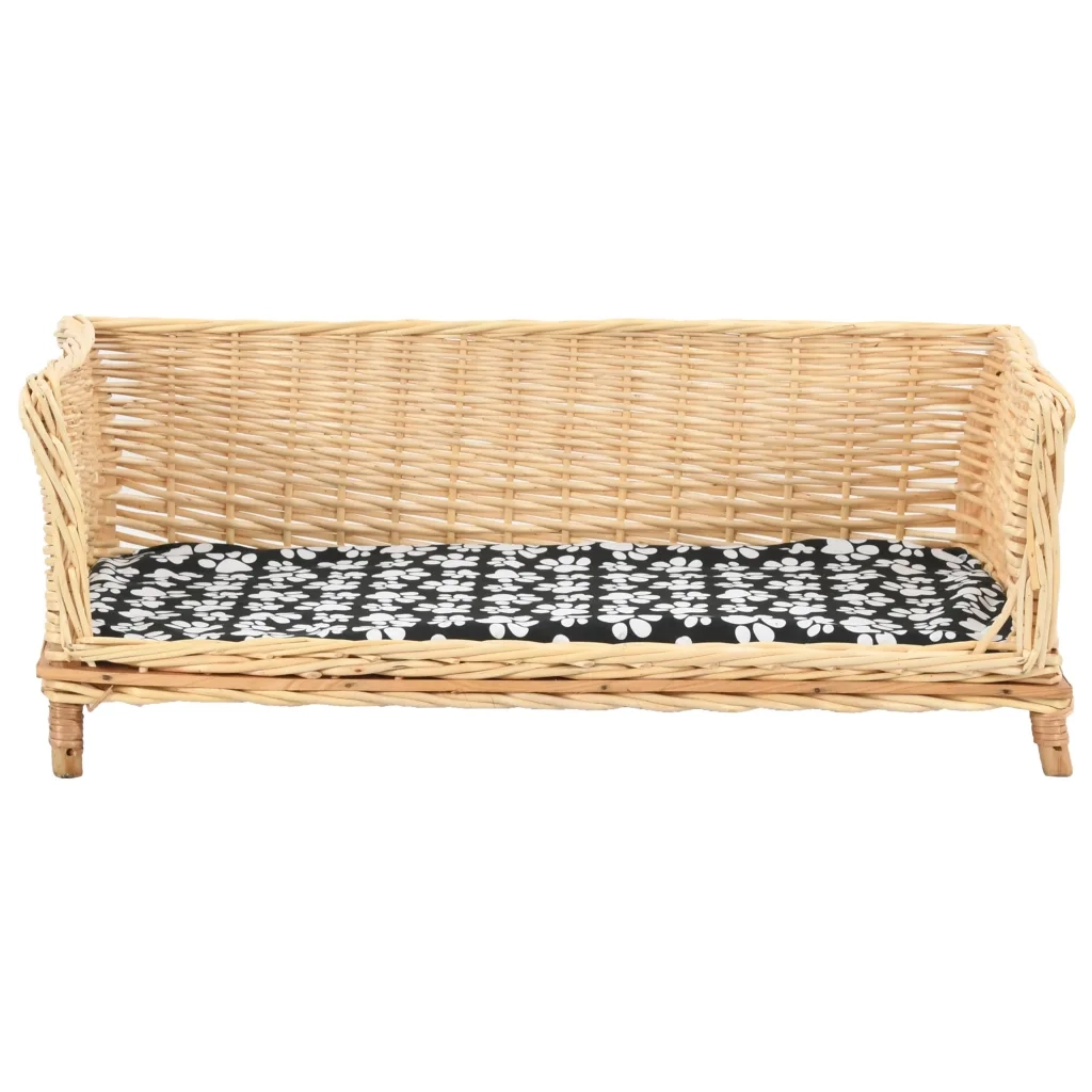 Cesta per Cani con Cuscino 90x54x35 cm Salice Naturale CFW9773383