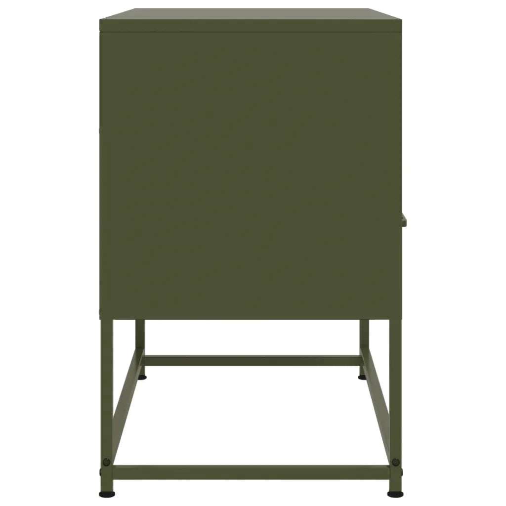 Mobile TV Verde Oliva 68x39x60,5 cm in Acciaio 846552