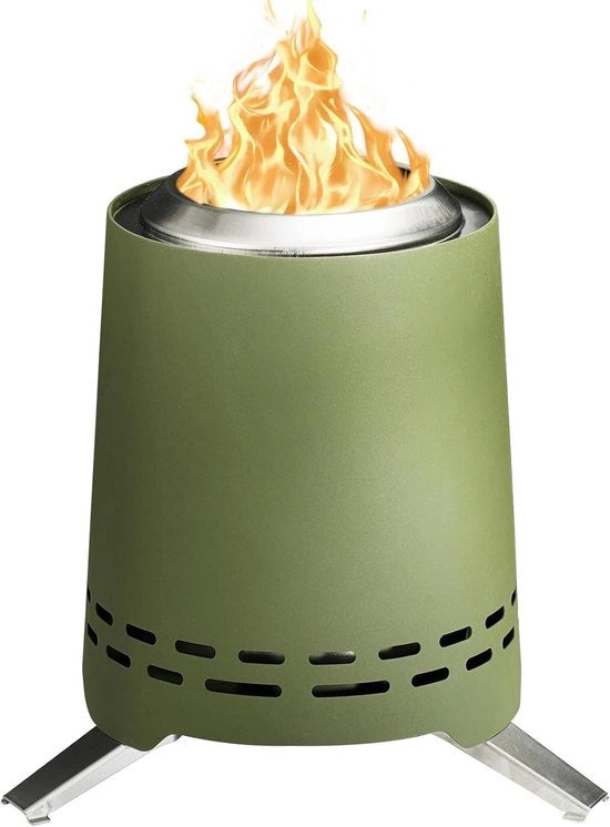 Fuoco portatile con valigetta - Pellet Hout Camping Giardino Senza Fumo Inox Verde