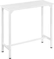 Tavolo da Bar Salvaspazio, Tavolo Alto da Cucina Stretto, bancone bar in Legno & Metallo per Home Bar Cucina, 100 x 40 x 100 cm, Bianco