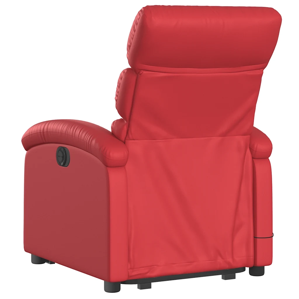 Poltrona Alzapersona Reclinabile Elettrica Rossa in Similpelle 3204066