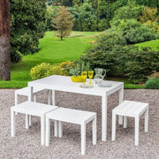 Salottino Outdoor Asta, set Salotto da Esterno 4 Posti Made in Italy, Bianco