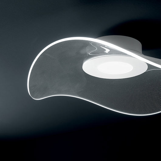 Plafoniera Moderna Medusa Metallo Bianco Acrilico Led 30W 3000K