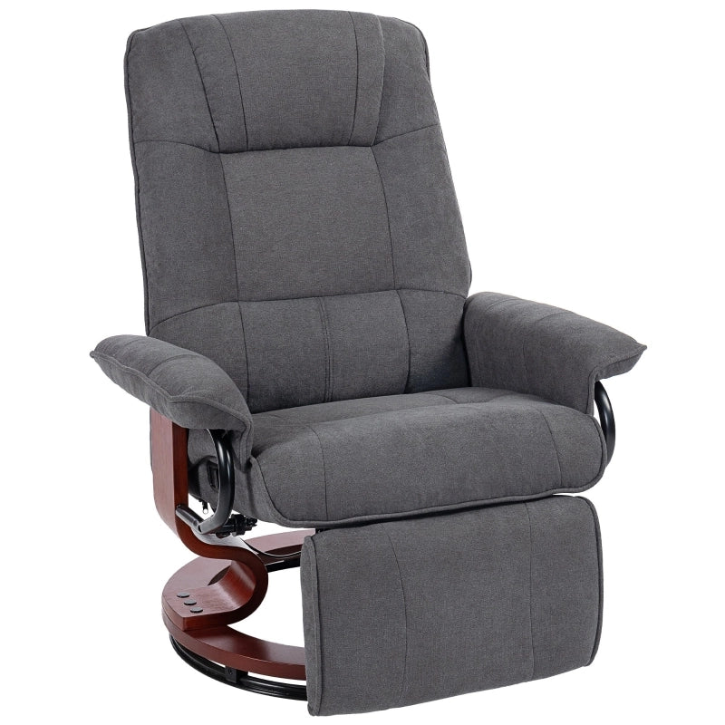 POLTRONA RELAX Girevole 360° Reclinabile fino a 145° con Poggiapiedi Grigia