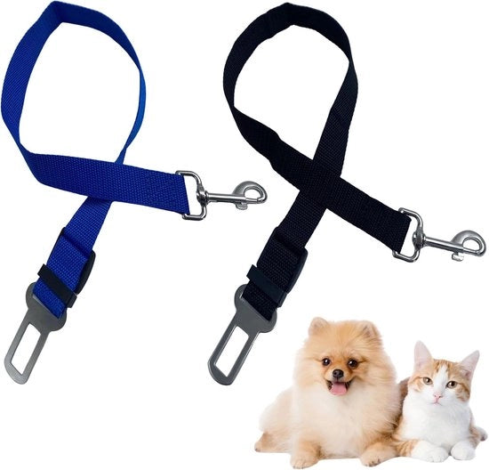Set di cinture di sicurezza per animali da 2 pezzi, cintura per auto per animali con cinturone regolabile, cinture di sicurezza universali per cani e gatti di tutte le razze