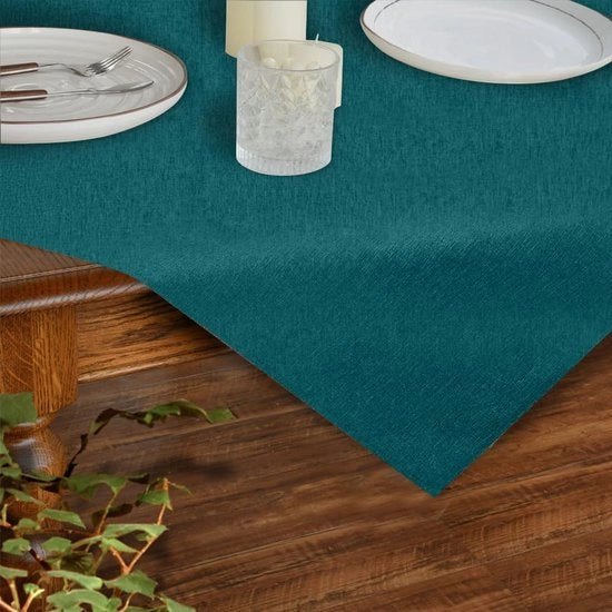 Tela da tavolo moderna - facile da pulire - decorativa - festiva - stoffa di alta qualità impermeabile per cucina soggiorno festa decorazione (blu-verde 140 x 220 cm)