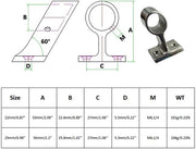Fissaggio per Hand Rail - 22mm - Duraturo e Resistente - Antiruggine - Hardware Marittimo - Adatto per Stantuffa - 1 Pezzo