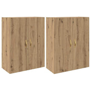 Set di 2 mobili da parete moderni con 4 ante a battente 69,5 x 34 x 90 cm finitura rovere ingegnerizzato 02_0056044