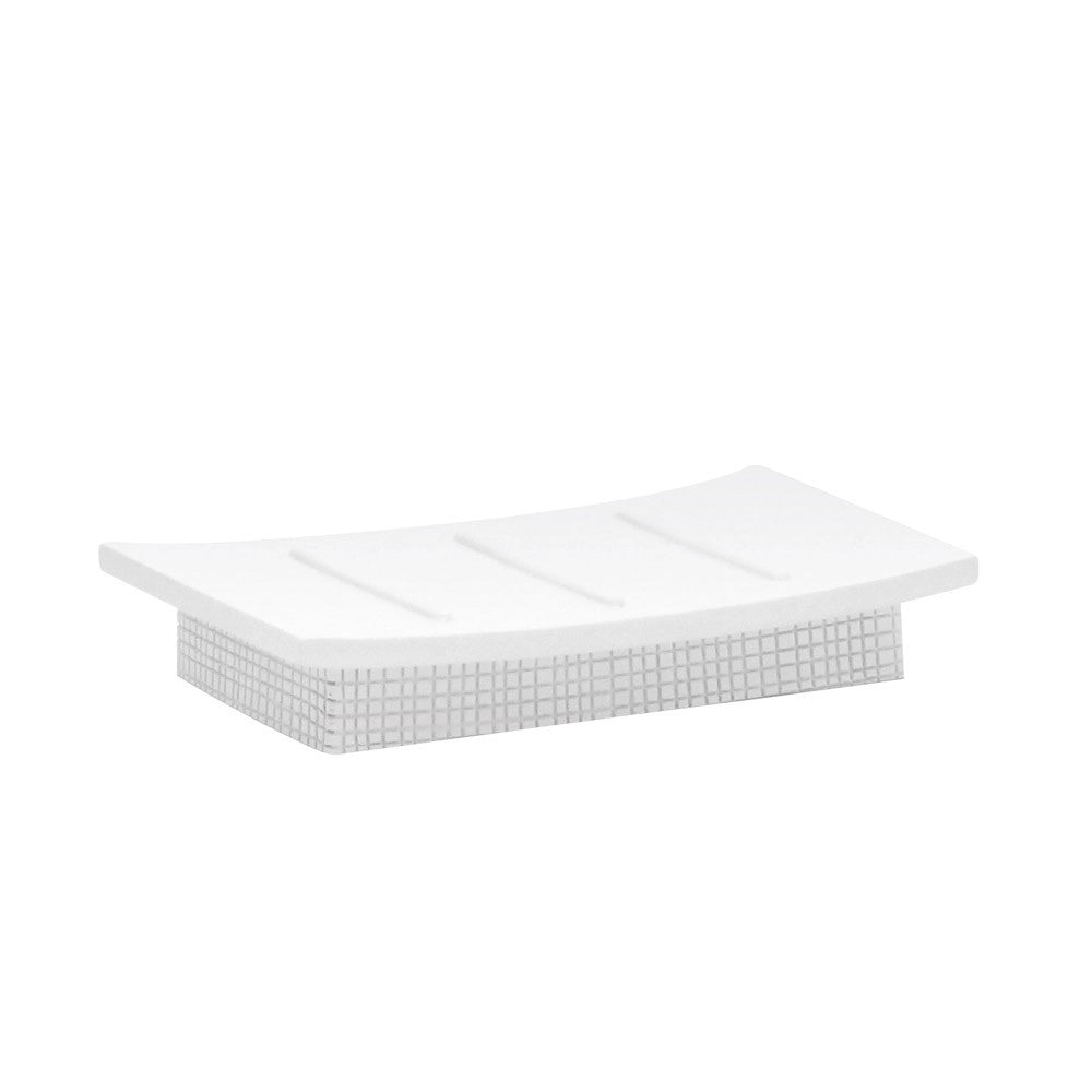 Porta saponetta da appoggio serie next in poliresina bianca