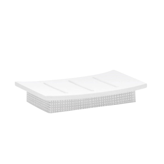 Porta saponetta da appoggio serie next in poliresina bianca