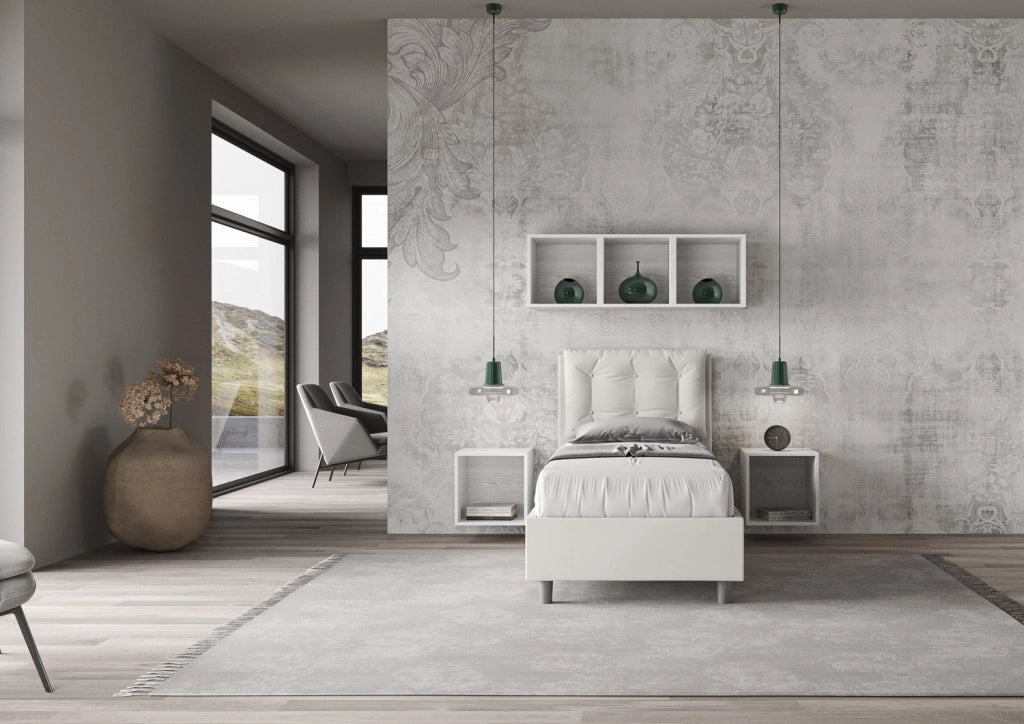 Letto Singolo 80x210 cm con Rete Annalisa Bianco