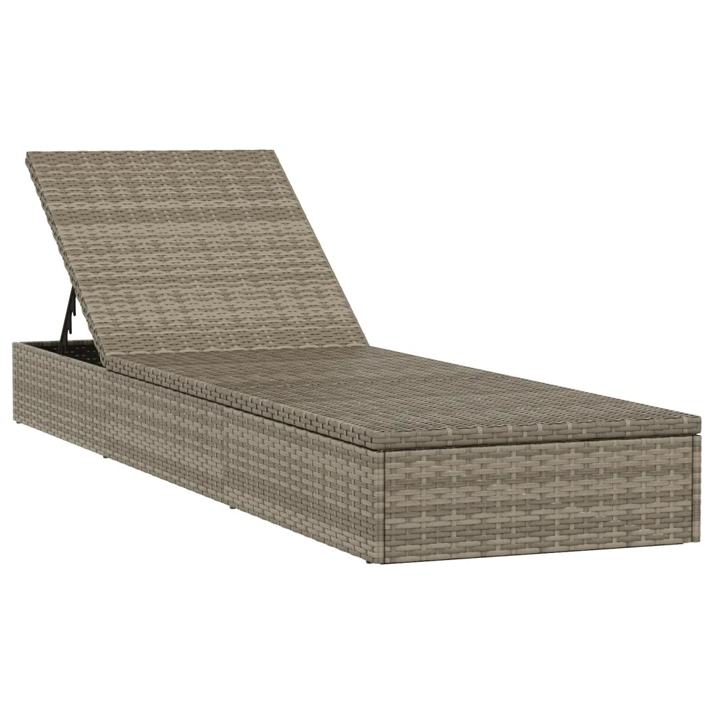 Lettino 1 pz con Cuscino Grigio 201x55x62 cm in Polyrattancod mxl 119391
