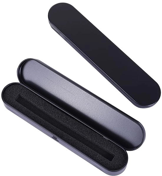 Set di 5 scatole di metallo per scrivere, cassetta con cerniere di lamiera, contenitore per penne, contenitore vuoto, confezione regalo per penne, contenitore con schiuma, nero