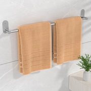Sostegno asciugamani bagno senza forare argento 76 cm, Sostegno asciugamani bagno RVS SUS304 Sostegno asciugamani bagno ad aggancio a parete, Sostegno asciugamani bagno moderno Sostegno asciugamani bagno autofissante, Due installazioni