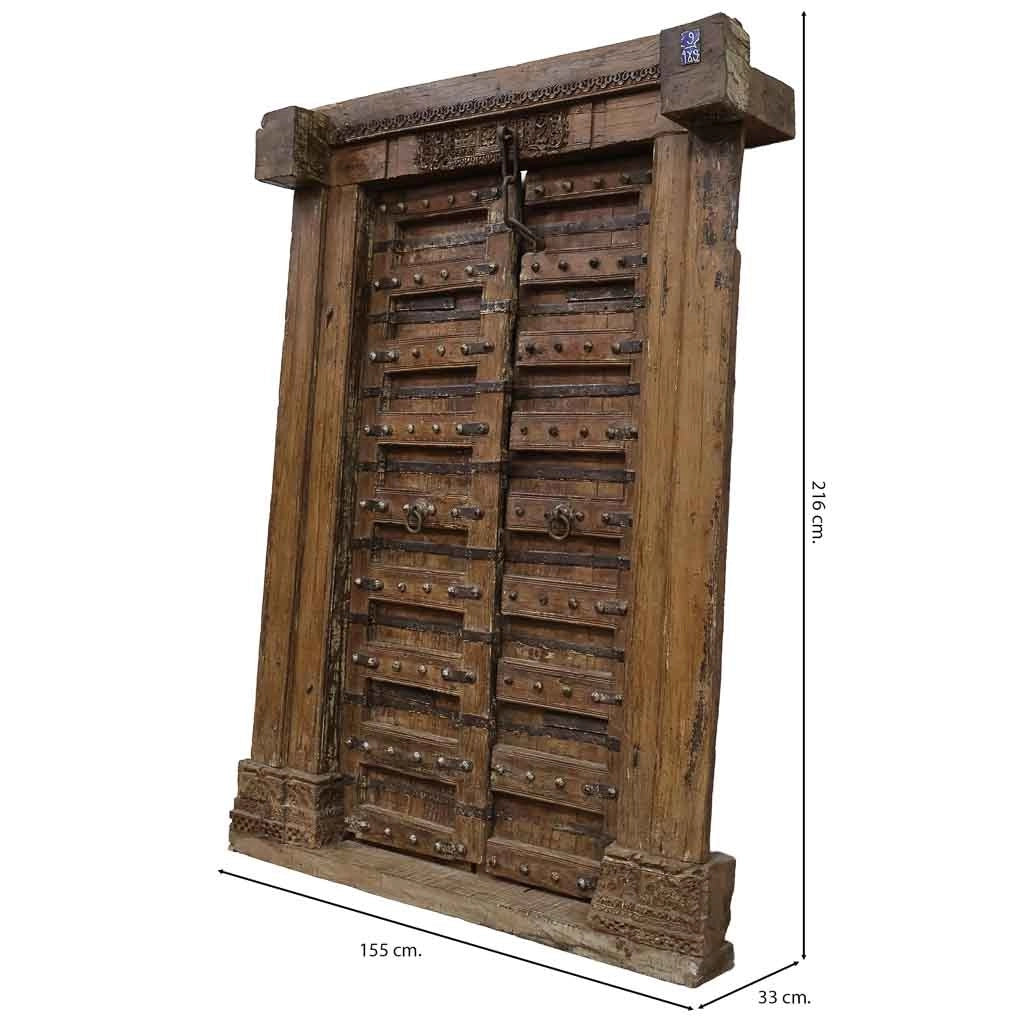 Porta in legno marrone 155x33x216h cm