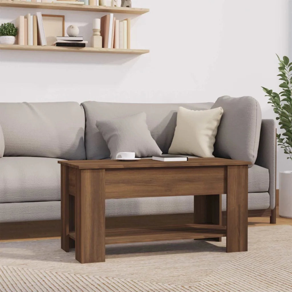 Tavolino Salotto Rovere Marrone 101x49x52 cm Legno Multistrato cod mxl 14166