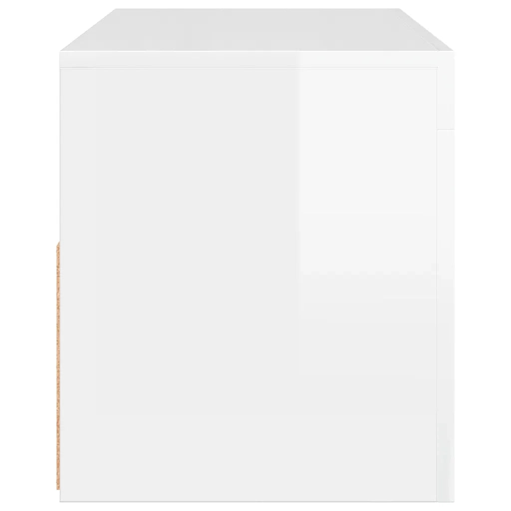 Mobile Porta TV con Luci LED Bianco Lucido 90x35x40 cm 804325