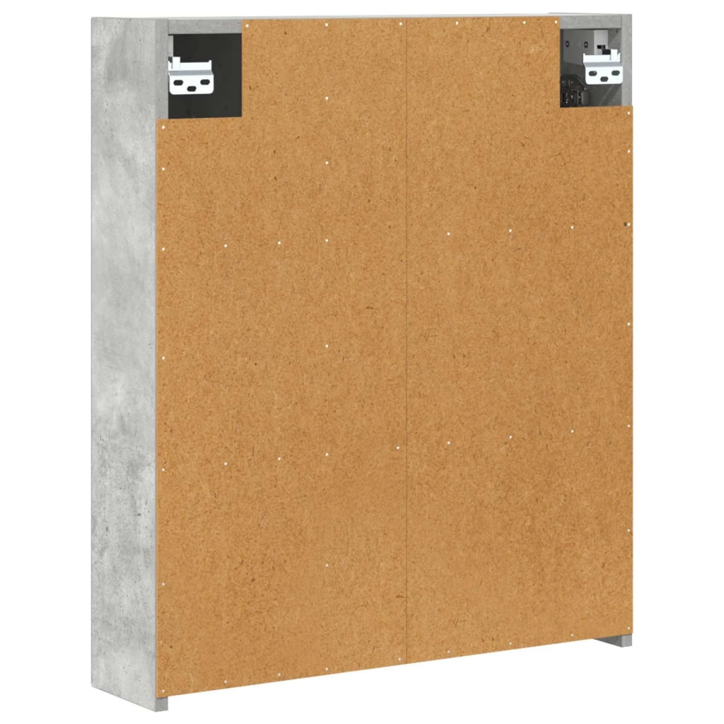Mobiletto per specchio da bagno con lo scaffale Grigio cemento 889058