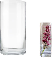 Vaas Cilindrica Grande con Vetro Translucido 30 cm Alto, Ø 15 cm, Decorativa Cilindrica Vaso per Candelabro, Tavola, Ufficio, Casa, Matrimonio, Decorazione di Tavola